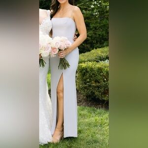 Park & Fifth dove grey formal maxi dress XS